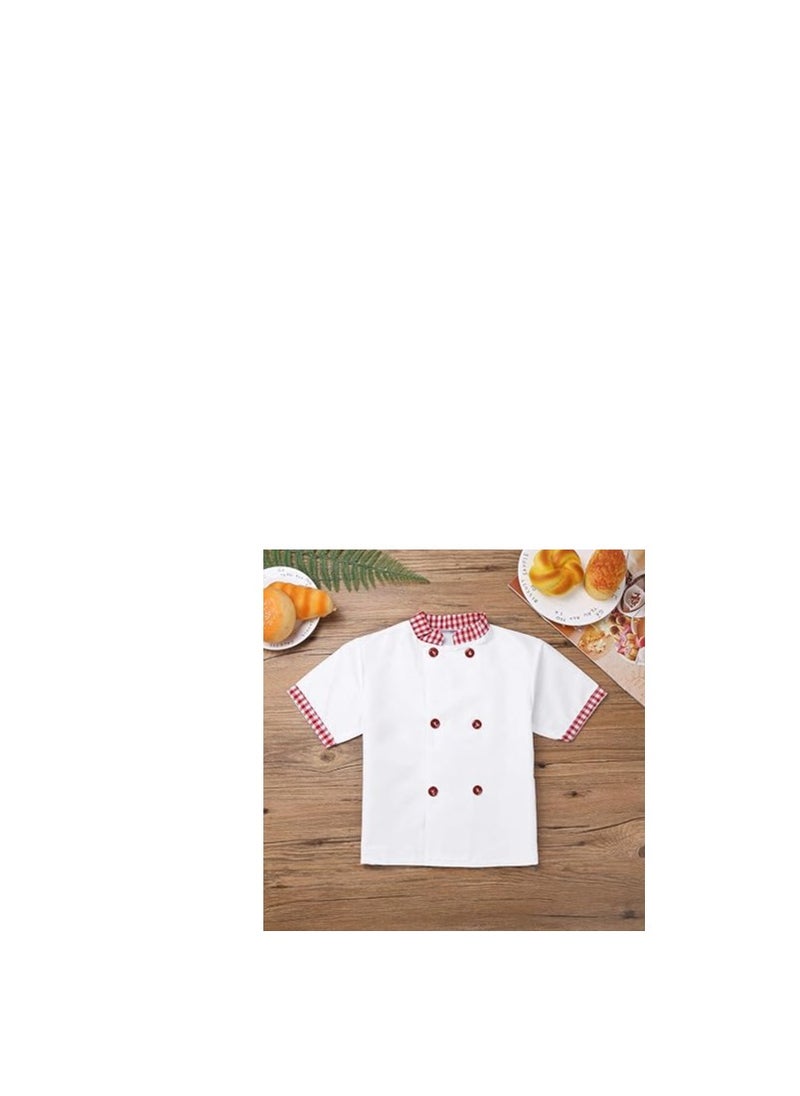 Generic - Kids Chef Costume Set for Boys and Girls, Includes Chef Jacket, Apron, and Hat, Perfect for Kitchen Role Play, Restaurant Fun, Halloween Parties, and Performances (Size 110CM) - Image 1