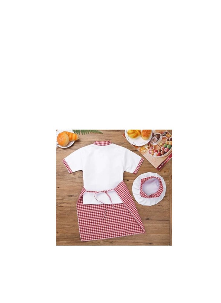 Generic - Kids Chef Costume Set for Boys and Girls, Includes Chef Jacket, Apron, and Hat, Perfect for Kitchen Role Play, Restaurant Fun, Halloween Parties, and Performances (Size 110CM) - Image 1