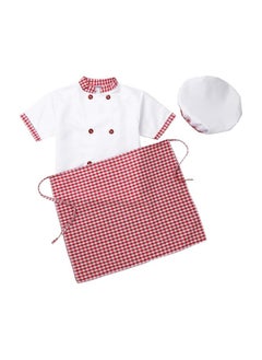 Kids Chef Costume Set for Boys and Girls, Includes Chef Jacket, Apron, and Hat, Perfect for Kitchen Role Play, Restaurant Fun, Halloween Parties, and Performances (Size 110CM)