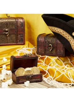 Generic Juvale Set of 3 Small Wooden Treasure Chest Boxes with Flower Motif, Decorative Vintage Style Trunks for Jewelry Keepsakes (3 Sizes)  - Image 5