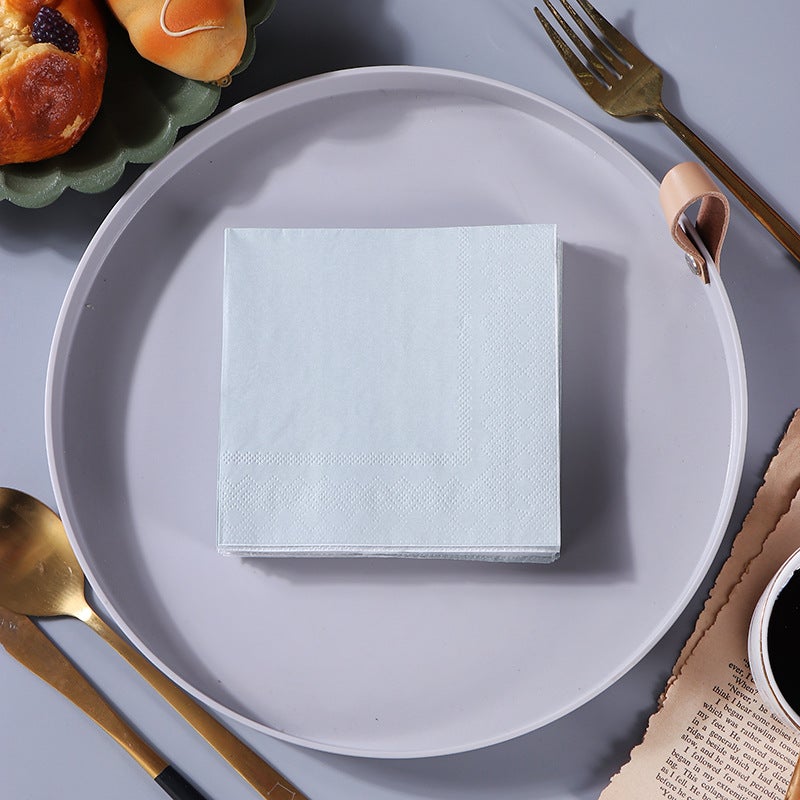 Spot 25Cm * 25Cm Monochrome Plain Color Double Layer Printing Paper Towel Printing Napkin Creative Paper Towel Facial Tissue - Image 1