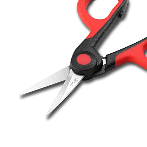 LIVINGO 4.5” Small Sharp Embroidery Scissors, Precise Detail Pointed Tip Stainless Steel Shears for Cutting Fabric, Needlework Thread Yarn Craft Sewing, Scrapbook, Paper, 2 Pack Red/Black - Image 3