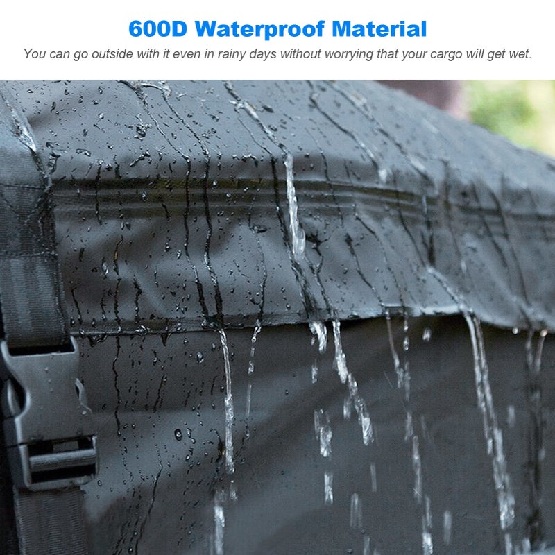 Cargo Bag Car Roof Cargo Carrier Universal Luggage Bag Storage Cube Bag Thickened 600D Waterproof Gray for Travel Camping - Image 4