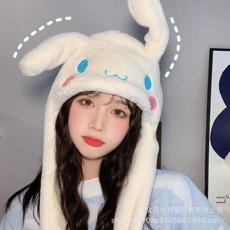 Adorable Cinnamoroll Plush Hat with Movable Ears Brown  - Image 5