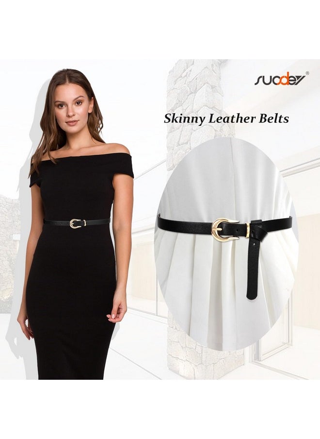 2 Pack Women Skinny Belt Thin Waist Belt Black White With Fashion Gold Buckle For Pants Jeans Dresses - pzsku/Z28063965C0D10FE3B59EZ/45/_/1735566837/d2062a62-0813-49a3-a9be-fda500ebab39