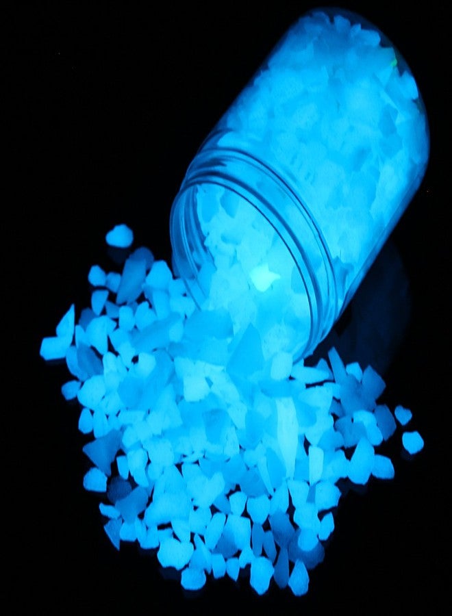 Shiny Stone Glow in The Dark Aquarium Gravel Sand, 5-8mm, Sky Blue - Image 1