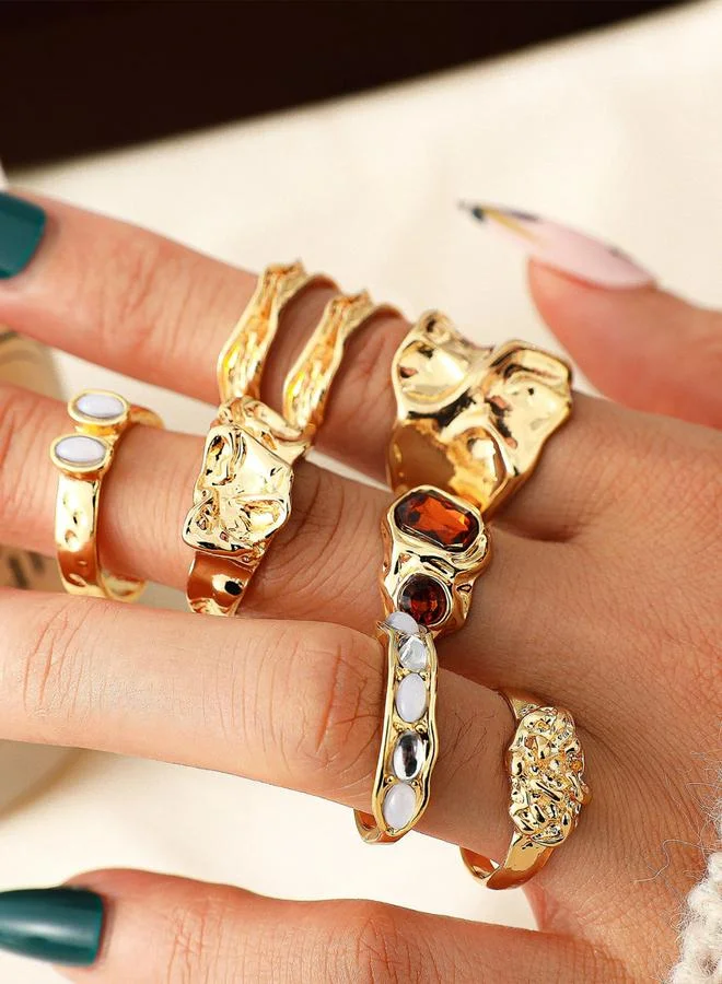 Take Two Take Two Set of 7 - Embellished Alloy Ring