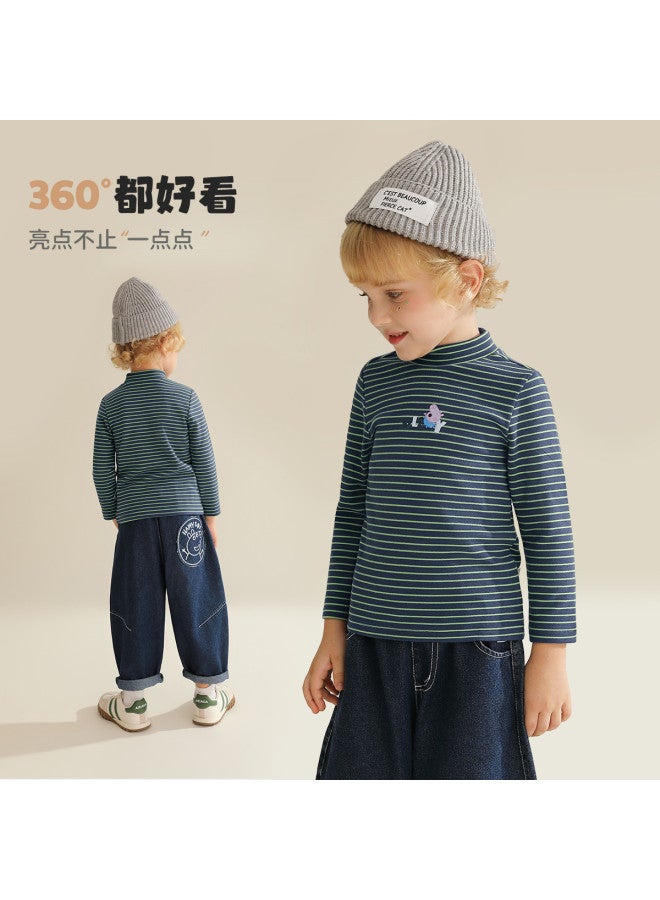 Peppa Pig spring Striped Long-sleeve T-shirt For Boys & Girls - Comfortable Semi-turtleneck Base Layer For Babies - Image 5