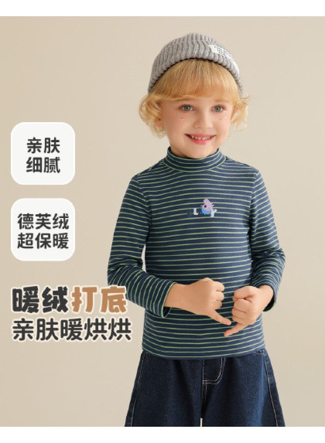 Peppa Pig spring Striped Long-sleeve T-shirt For Boys & Girls - Comfortable Semi-turtleneck Base Layer For Babies - Image 1
