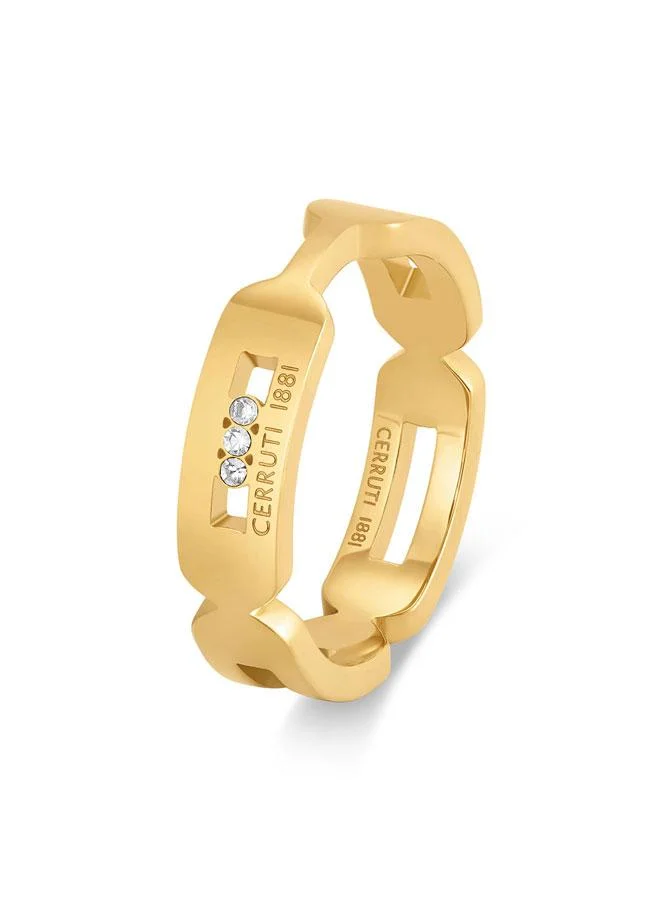 CERRUTI 1881 Flavia Gold Plated Stainless Steel Ring for Women 54mm