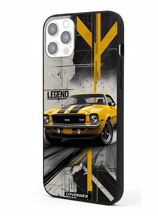 Covernex Apple iPhone 12 Pro Protective Case Cover Printed Featuring Legend Classic Muscle Car - Image 1