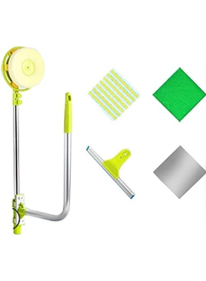Detachable Telescopic U Shaped Professional Window Cleaning Tool Flexible Outside Double-Sided Glass Cleaner Kit Green GINOTY - Image 1