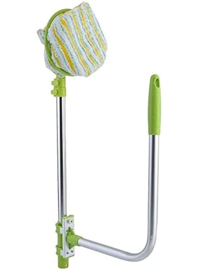 Detachable Telescopic U Shaped Professional Window Cleaning Tool Flexible Outside Double-Sided Glass Cleaner Kit Green GINOTY - Image 3