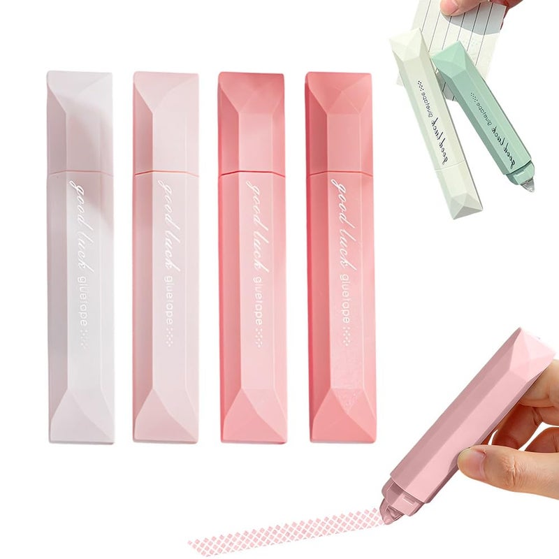 Double Sided Tape Roller Pen 4PC Pink for Scrapbooking Journaling Photo Mounting Gift Wrapping Crafts - Image 2