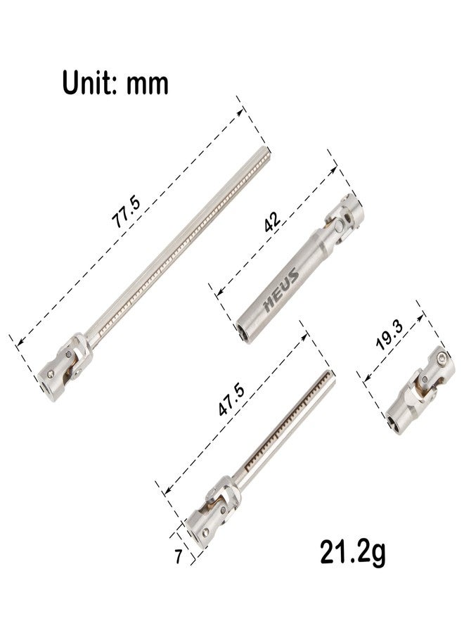 MEUS RACING SCX24 Driveshaft Cut to Length Driveshaft for 1/24 Axial SCX24 RC Crawler Car (Silver) - Image 2