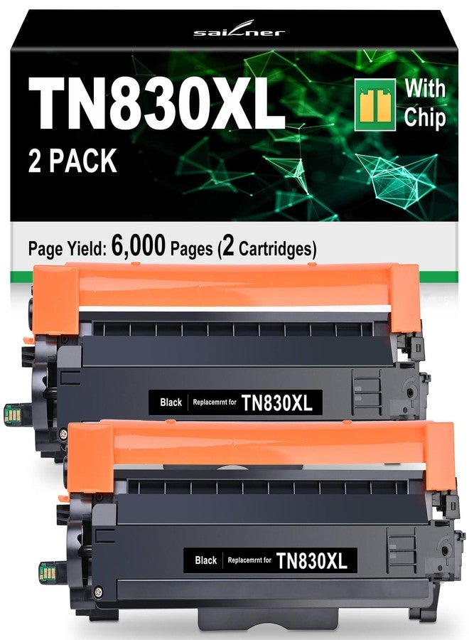 SAILNER TN830XL Toner Cartridge Replacement for Brother TN830 TN830XL Black Toner Compatible with HL-L2460DW DCP-L2640DW DCP-L2640DW HL-L2405W MFC-L2820DW Printer (2 Pack) - Image 1