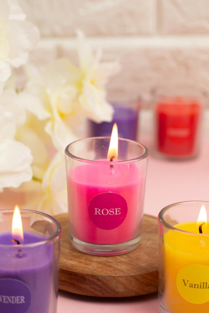 AURA DECOR AuraDecor Set of 12 Fragrance Votive Glass Candles || Aromatheraphy || Corporate Gifting || Aroma Gift Set || Hand Poured Candle || Burn Upto 10 Hour - Image 4