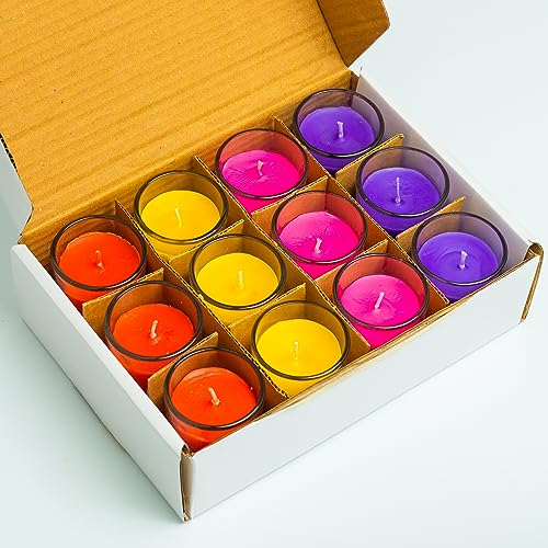 AURA DECOR AuraDecor Set of 12 Fragrance Votive Glass Candles || Aromatheraphy || Corporate Gifting || Aroma Gift Set || Hand Poured Candle || Burn Upto 10 Hour - Image 2