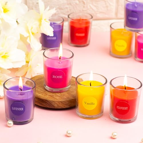 AURA DECOR AuraDecor Set of 12 Fragrance Votive Glass Candles || Aromatheraphy || Corporate Gifting || Aroma Gift Set || Hand Poured Candle || Burn Upto 10 Hour - Image 1