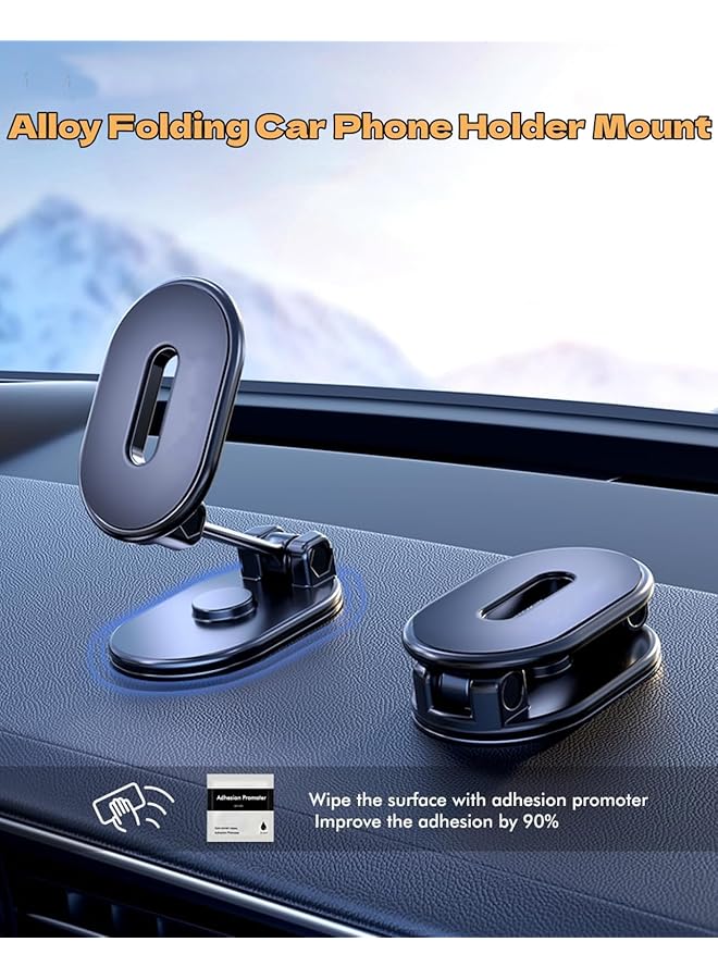 KASTWAVE Phone Mount Magnetic, Alloy Folding Magnetic Phone Holder For Car, Super Strong 8 Magnet With Metal Plate Car Magnetic Phone Holder 360°Rotation Universal Dashboard Phone Car Mount For All Smartphone - Image 2