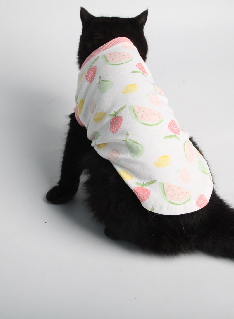 Loquat Casual cat T-shirt Pink