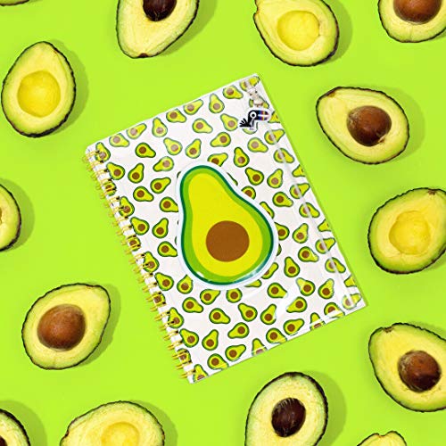 Yoobi College-Ruled Spiral Notebooks with Pencil Zipper Pouches | Fun Green Avacado Print | Cute Rainbow Glitter | 2-Pack | 60 Sheets, Multicolor - Image 3