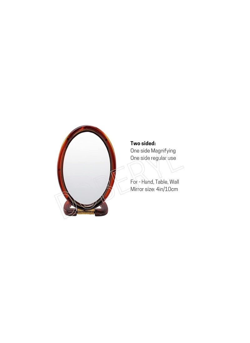 GutarGoo GutarGoo Makeup Oval Beauty Mirror Magnifying Mirror Makeup Double Side Magnification 1X5X with Stand Mirror for Men Women Small 1  - Image 2