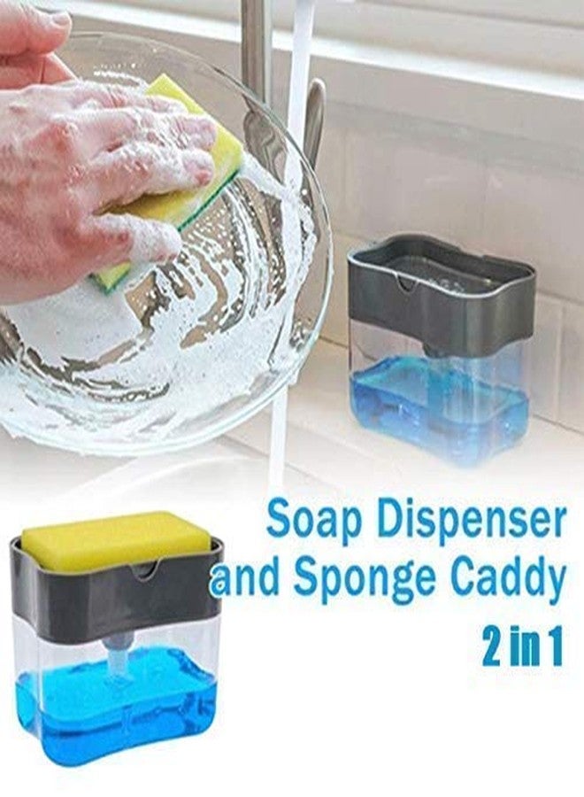 WOPPCART 2 in 1 Soap Dispenser for Dishwasher Liquid Holder, Liquid Dispenser Through Pump (Multi-Color, 400 ML) with Sponge - Image 3