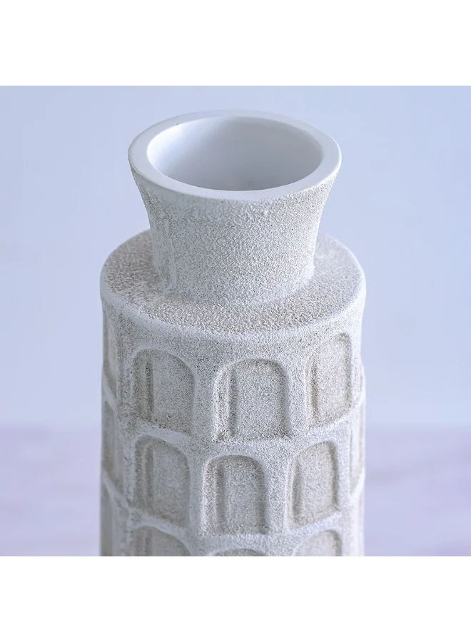 دانوب هوم Mirabella Grey Polyresin Vase 13x13x48cm Tall Decorative Vase