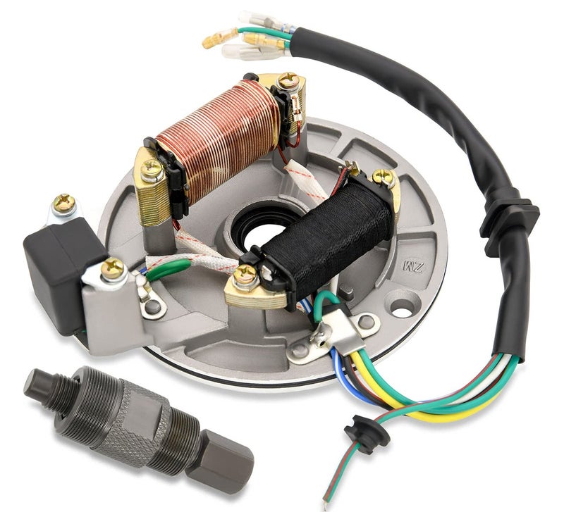 Corinth 2 Coil Ignition Magneto Stator Plate for 50 70 90 110 125cc Taotao Kazuma SSR Baja ATV Quad Dirt Kick Bike 4 Wheeler,Magneto Flywheel Puller for Yamaha Honda Kawasaki Suzuki Scooter Dirt Bike - Image 1