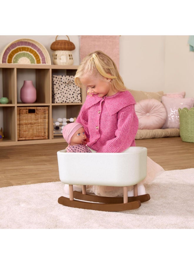 لولا بيبي دمية طفل واقعية مقاس 14 بوصة مع ملحق مهد هزاز - Image 3