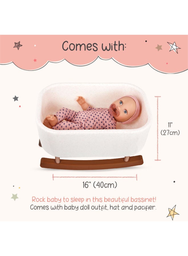 لولا بيبي دمية طفل واقعية مقاس 14 بوصة مع ملحق مهد هزاز - Image 4