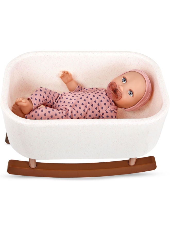 لولا بيبي دمية طفل واقعية مقاس 14 بوصة مع ملحق مهد هزاز - Image 1