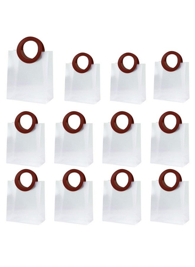 Satyam Kraft SATYAM KRAFT 6 Pcs Translucent Goodie Bag Round leather | Gift Bag for Her / Him, Mothers Day, Handle hamper bag, Carry Bags, shopping gift bag, Presents, Packing, Wedding Return Gifts, Birthday, Events, Festivals (Red, 18.5 x 16 cm) - Image 4