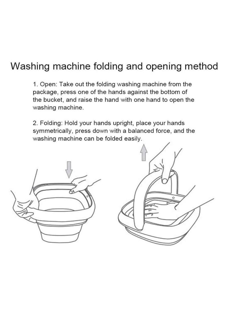 إيباسكت غسالة ملابس صغيرة محمولة أوتوماتيكية قابلة للطي لملابس الأطفال والجوارب والملابس الداخلية والأشياء الصغيرة 110 فولت 240 فولت، تحميل علوي (ازرق) - Image 4
