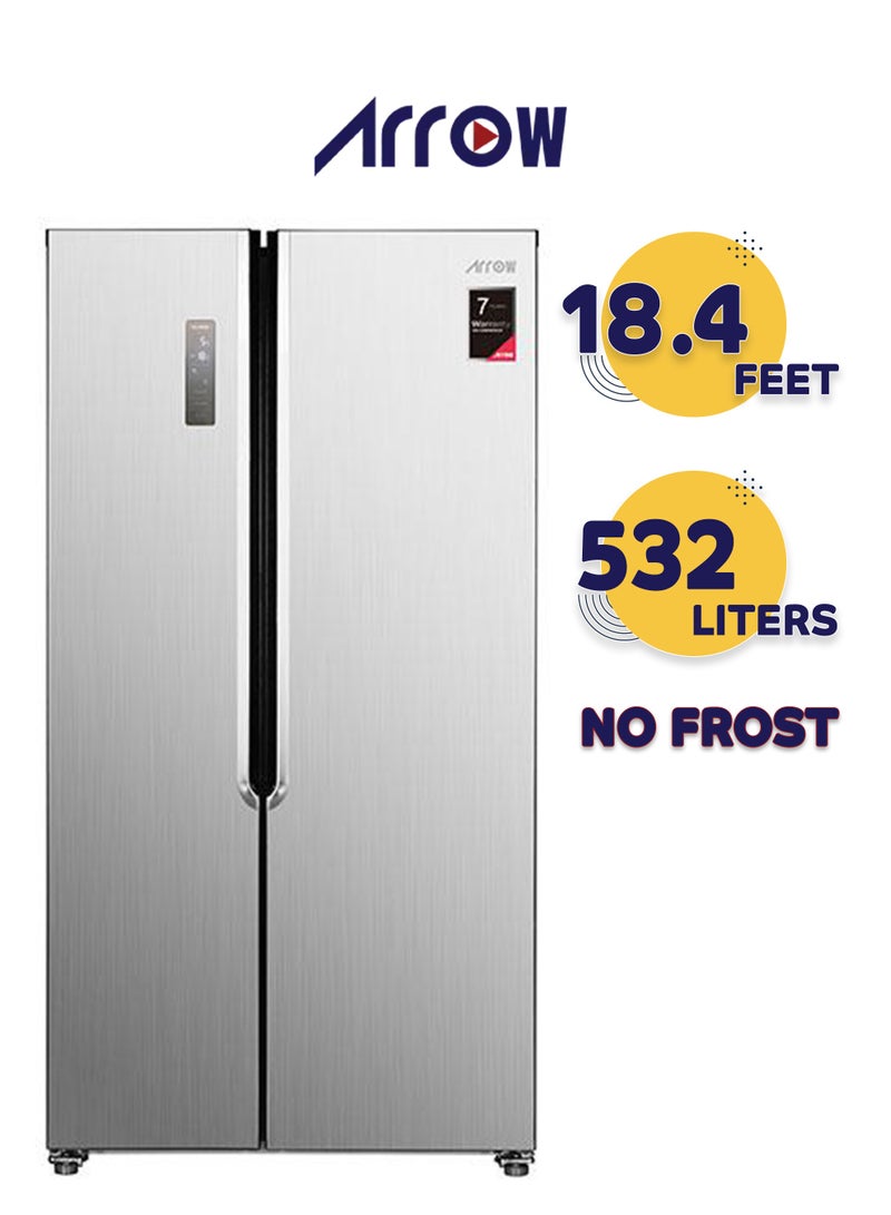 Arrow Side-by-Side Refrigerator and Freezer - 18.4 CFT - 532 Liters - Steel - RO2-820SNF - Image 1