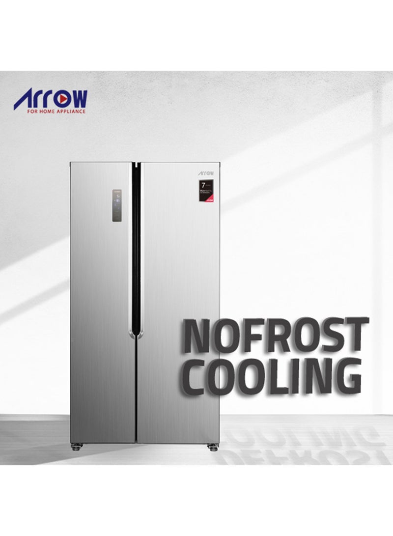 Arrow Side-by-Side Refrigerator and Freezer - 18.4 CFT - 532 Liters - Steel - RO2-820SNF - Image 4
