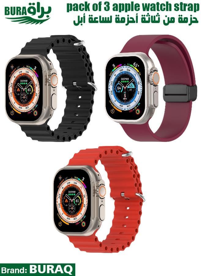 Apple Watch Band Strap For Apple Watch Ultra 2/Ultra 49mm, Series 10 46mm, 9/8/7 45mm, SE2/SE/6/5/4 44mm, 3/2/1 42mm