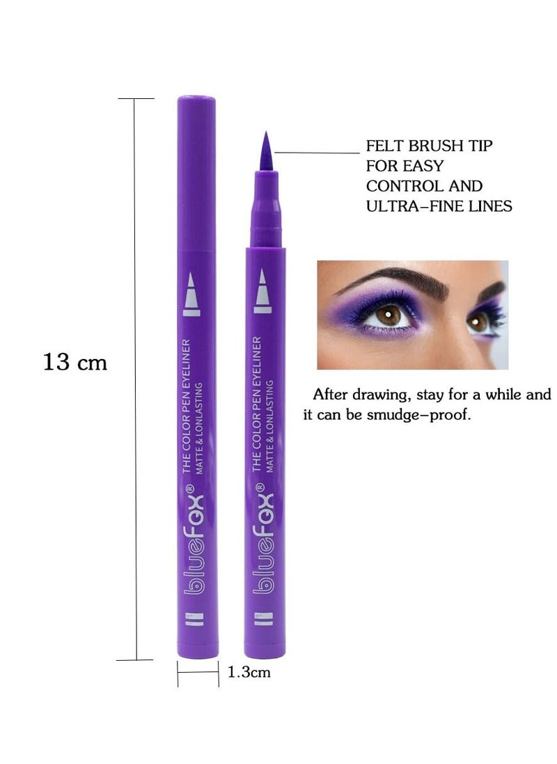 SYOSI - 12 Pcs Colorful Liquid Eyeliner Set, Waterproof Colored Eye liner, Neon, Matte Finish, Long-Lasting, Ideal Summer Makeup for Women & Girls - Image 1