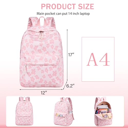 LEDAOU School Backpack Teen Girls Lightweight Bookbag Elementary Middle School Backpacks College Laptop Bag Travel Daypack - Image 5