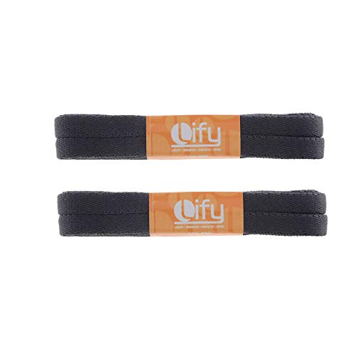 Lify 2 Pair Polyester Flat Shoe Laces for Athletic, Running - 5/16 Wide Shoelaces for Sneakers Shoes Boot Strings (150CM (59.05 Inch), Grey) - Image 2