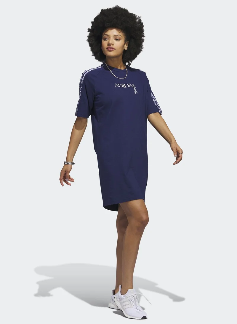 Adidas 3 Stripe Luxe T-Shirt Dress