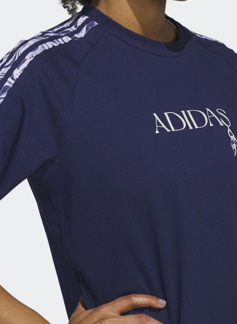 Adidas 3 Stripe Luxe T-Shirt Dress