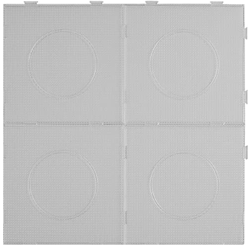 ZLLBTMO 4PCS 2.6MM Fuse Beads Boards Large Square Clear Plastic Pegboards Kits Iron Beads for Aldult DIY Make Craft with 5 Ironing Paper - Image 1