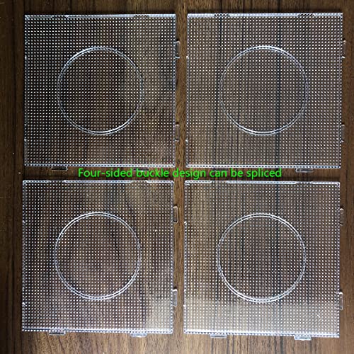 ZLLBTMO 4PCS 2.6MM Fuse Beads Boards Large Square Clear Plastic Pegboards Kits Iron Beads for Aldult DIY Make Craft with 5 Ironing Paper - Image 3