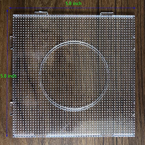ZLLBTMO 4PCS 2.6MM Fuse Beads Boards Large Square Clear Plastic Pegboards Kits Iron Beads for Aldult DIY Make Craft with 5 Ironing Paper - Image 4