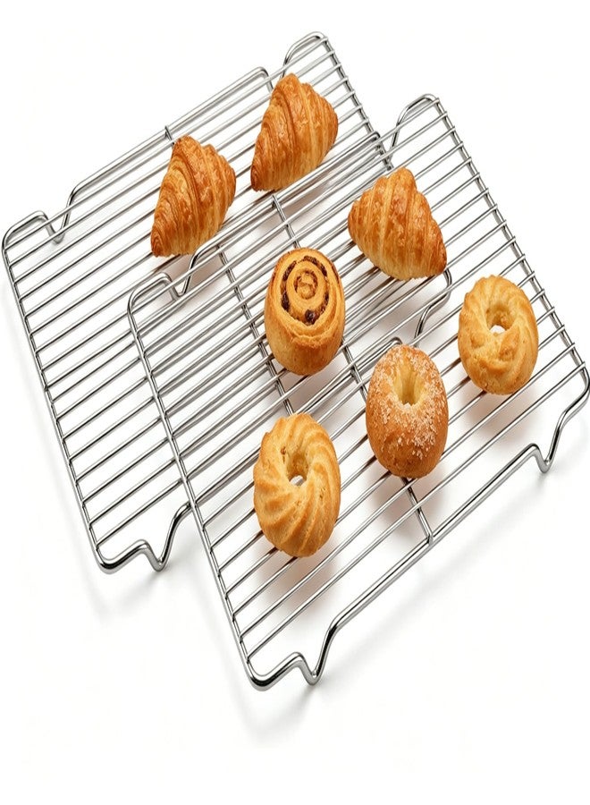 ZENSEWEN 2-Pack Stainless Steel Cooling Racks for Baking and Roasting, Fits Quarter Sheet Pan, Oven Safe & Dishwasher Safe, Heavy Duty Baking Rack for Cookies, Meat, Cakes - Image 1