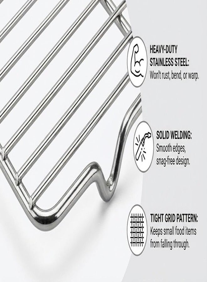 ZENSEWEN 2-Pack Stainless Steel Cooling Racks for Baking and Roasting, Fits Quarter Sheet Pan, Oven Safe & Dishwasher Safe, Heavy Duty Baking Rack for Cookies, Meat, Cakes - Image 2