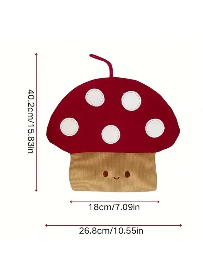 Mushroom Tissue Storage Bag Cute Forest Style Hanging Holder Red White Polka Dot - Image 3