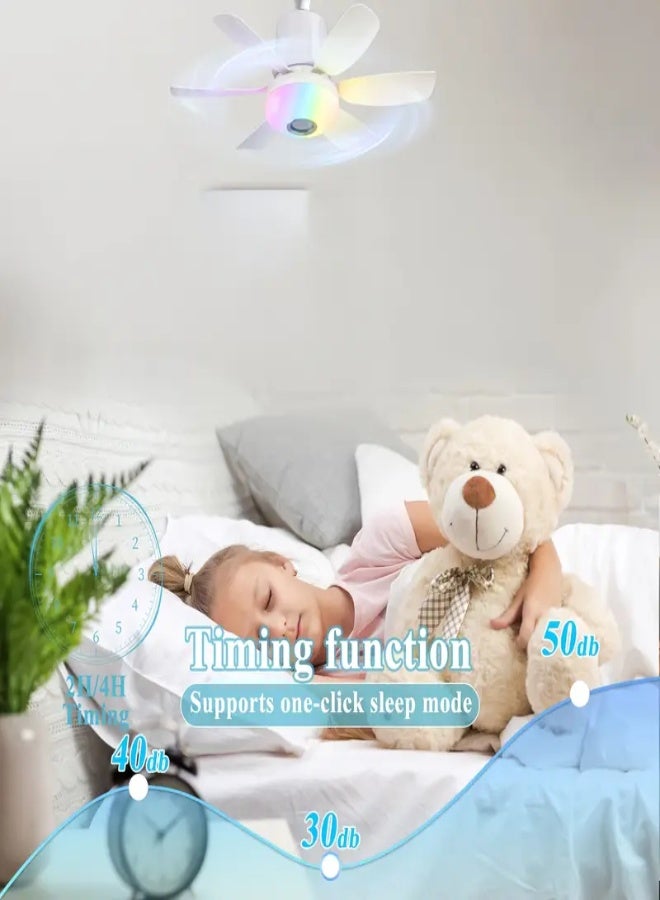 ارواق مروحة سقف ذكية 3 في 1 مزودة بإضاءة، RGB Rainbow، مكبر صوت موسيقي، قاعدة E26/E27، توقيت، 3 سرعات للرياح، 3 ألوان 3000-6500 كلفن قابلة للتعتيم، مروحة سقف LED مع جهاز تحكم عن بعد 46.99 سم مع أضواء لغرفة النوم والمطبخ وغرفة المعيشة والجراج والحفلات وغرفة اللعب - أسود - Image 3